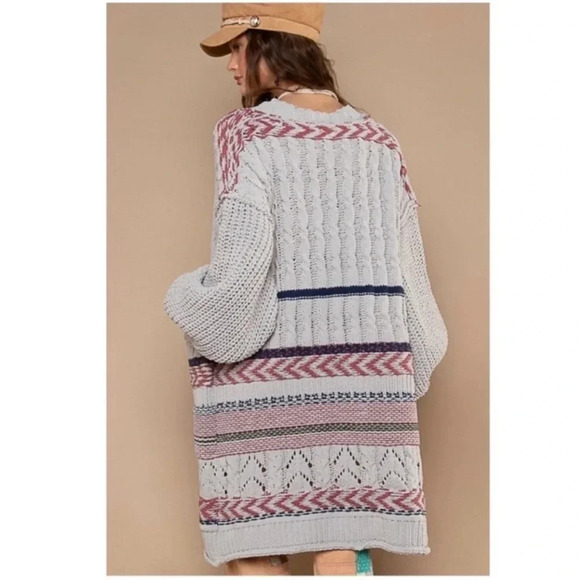 POL Boho Chunky Knit Cardigan Sweater-Sz Small - Picture 4 of 5